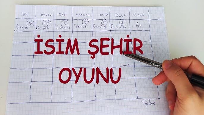 İsim Şehir Hayvan Bitki
